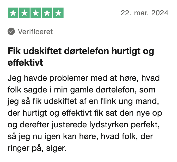 anmeldelse trustpilot dørtelefoner