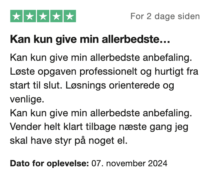 anmeldelse fra trustpilot