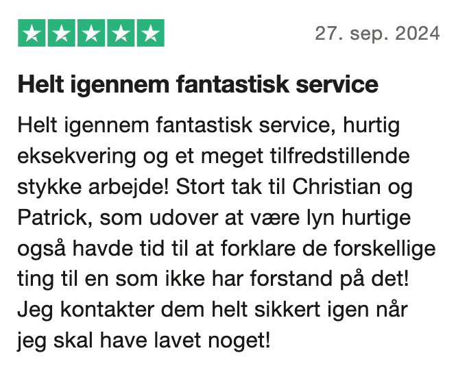 anmeldelse fra trustpilot